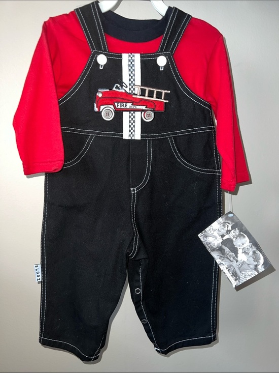 Blooz Other - Vintage Blooz Red & Black Fire Truck Overalls for Kids​